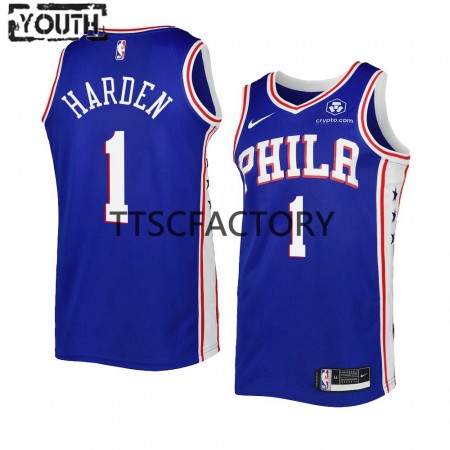 Maillot Basket Enfant Philadelphia 76ers James Harden 1 Nike 2022-2023 Icon Edition Royal Swingman